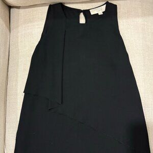 LOFT Women's Black Flowy Asymmetrical Top